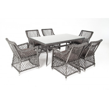 "Латте" обеденная группа плетеная, цвет графит