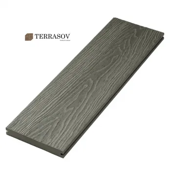 Террасная доска TERRASOV MASSIVE 3D полнотелая серый