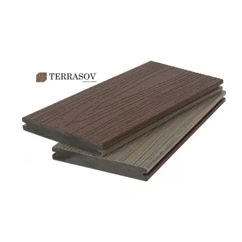 Террасная доска ДПК МАССИВ co-extrusion 1.5 двухцветная (Шоколад)