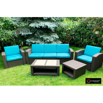 Комплект чехлов на подушки для мебели Rattan Premium, нео изумруд