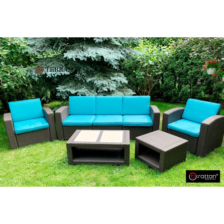 Комплект чехлов на подушки для мебели Rattan Premium, нео изумруд