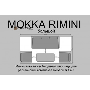Комплект плетеной мебели MOKKA RIMINI (стол кофейный, 2 кресла, софа 3 х-местная)