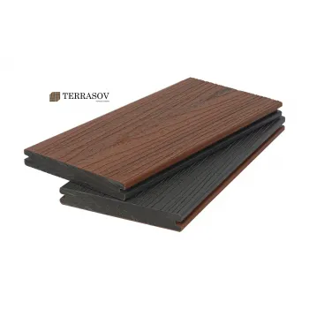 Террасная доска ДПК МАССИВ co-extrusion 1.5 двухцветная (Коричневый)
