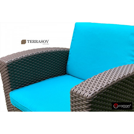 Комплект чехлов на подушки для мебели Rattan Premium, нео изумруд